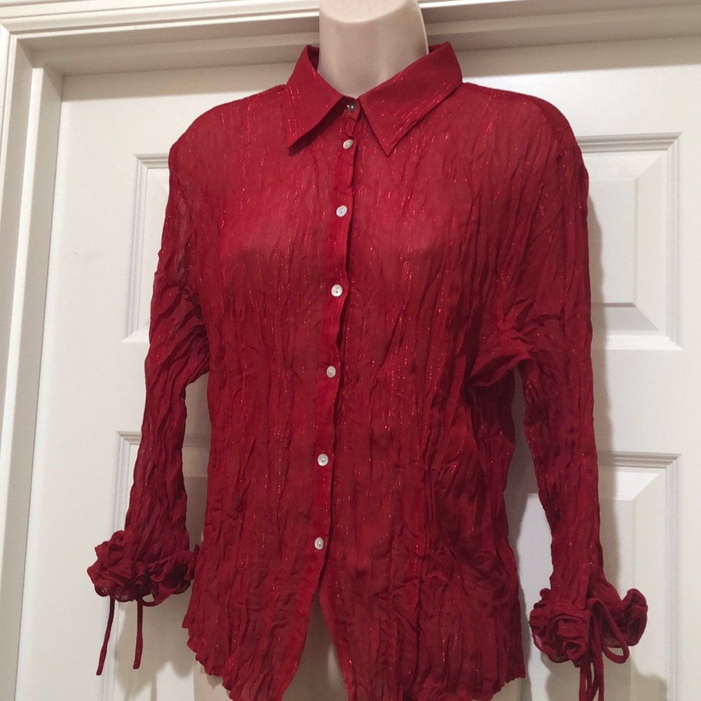 Like New Jaipur Crinkle Lurex Blouse Size L